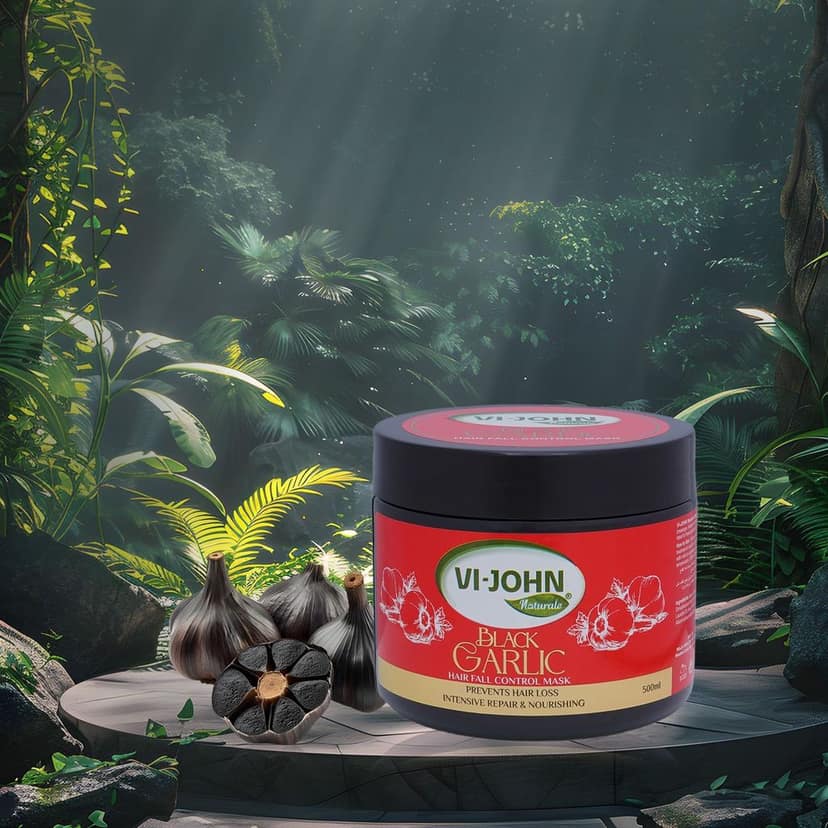 VI-JOHN NATURALE Black Garlic Hair Mask | Spa Smooth Therapy | Soft, Shine & Damaged Hair Repair-Salon Like Hair Spa At Your Home | For All Hair Types | 500ML view 3