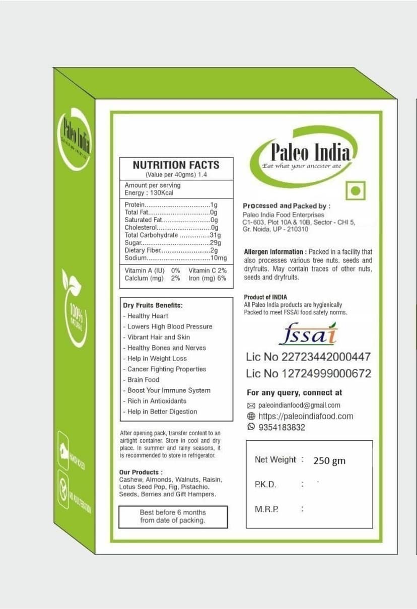 Paleo India 250gm Munakka |Abjosh| Natural & Healthy Dry Fruit | Rich in Iron & Antioxidants | Boosts Immunity Aids Digestion and Improves Skin Health| Raisin with Seeds view 2