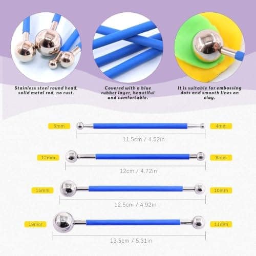 Professional 35 Pcs Clay Extruder Tool Kit, Stainless Steel Fondant & Sugar Paste Extruder with 20 Pattern Discs, Ball Stylus Tools & Plastic Scrapers for Cake Decorating (Green) view 3