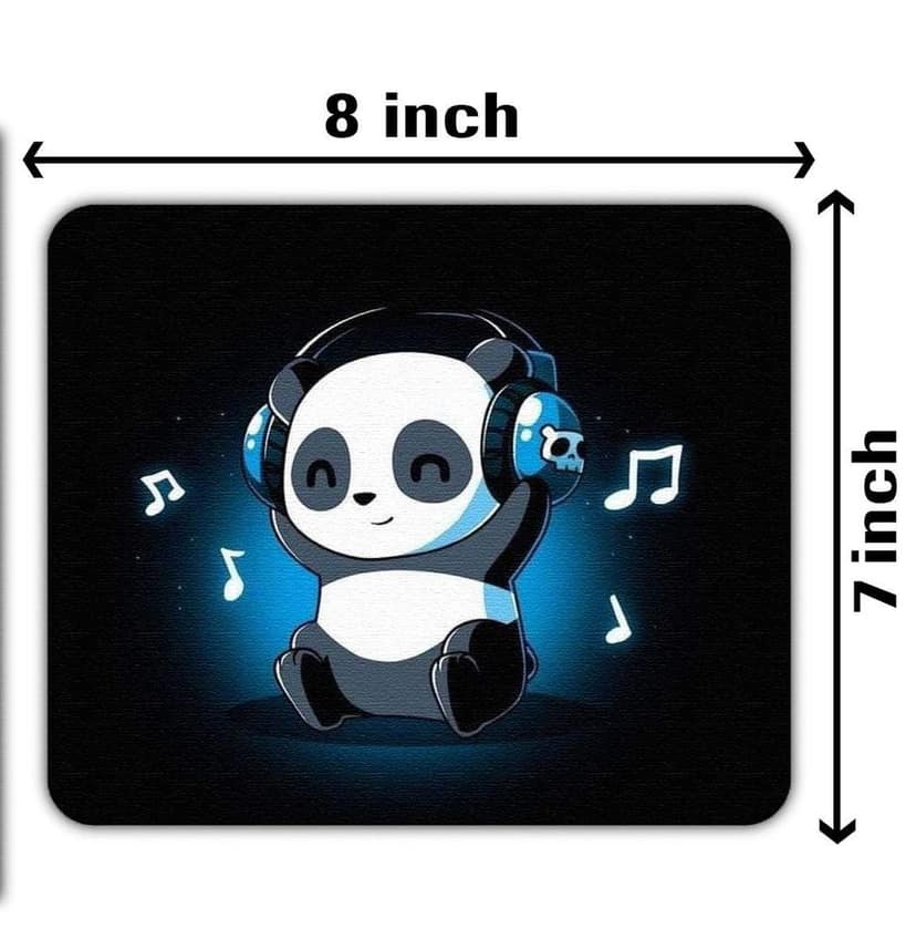 Panda Animal Music Headphone Pattern Printed Mouse pad for PC / Printed Mouse Pad – Gaming Mouse Pad for Laptop/Computer (Gifts for Men/Women/Girl/Boys)( Pack of 1 ) view 2