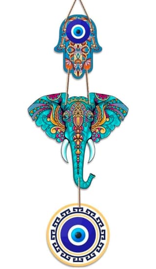 Elephant Wooden Wall Hanging For Luck Properity For Home Decoration | Livingroom | Spiritual Decor Items | Wall Illustrations | Ethnic Wall Decor | Wall Art Print