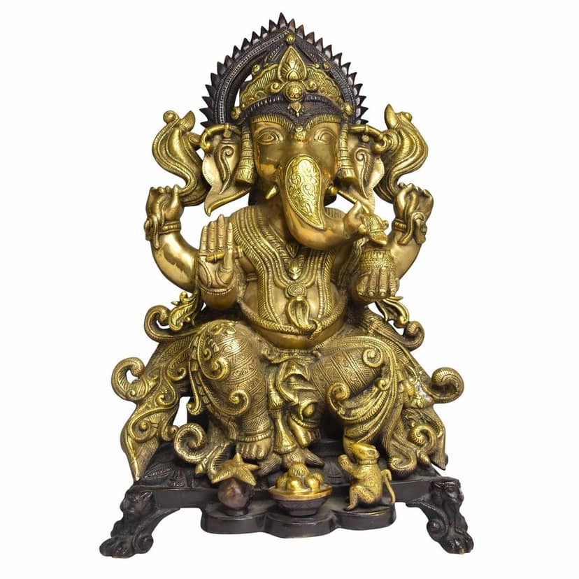 Brass Showpiece Ganesh Ji God Idol Statue (BSMAS1508 C) view 2