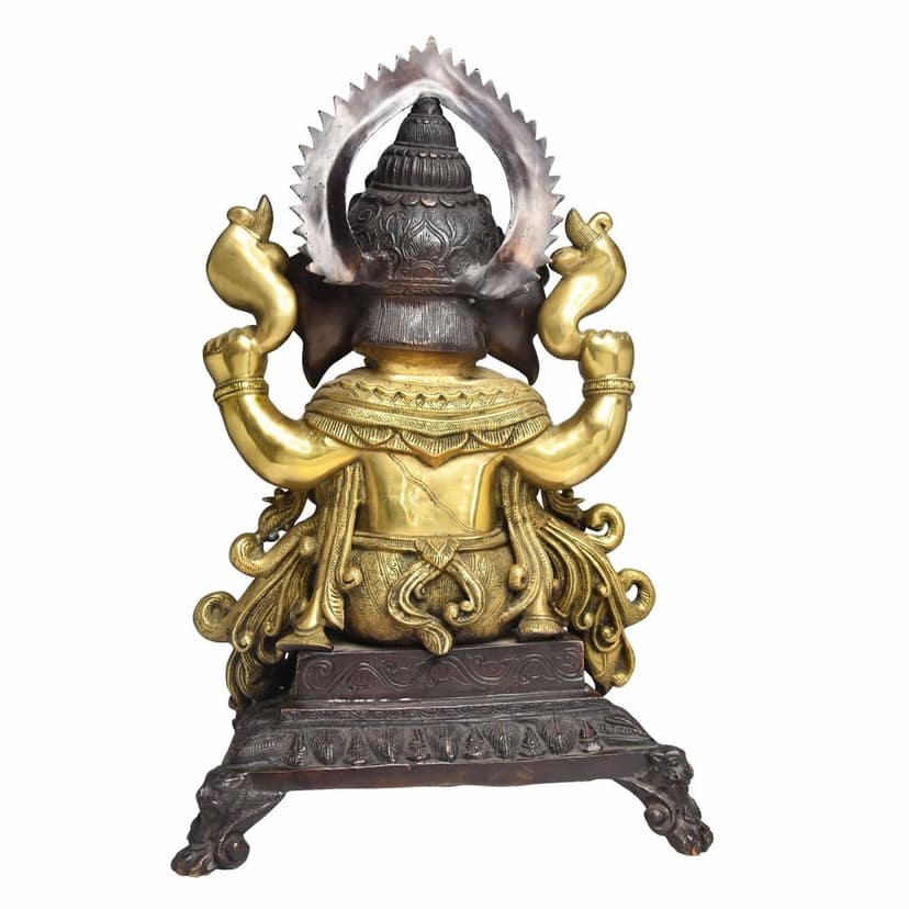 Brass Showpiece Ganesh Ji God Idol Statue (BSMAS1508 C) view 3