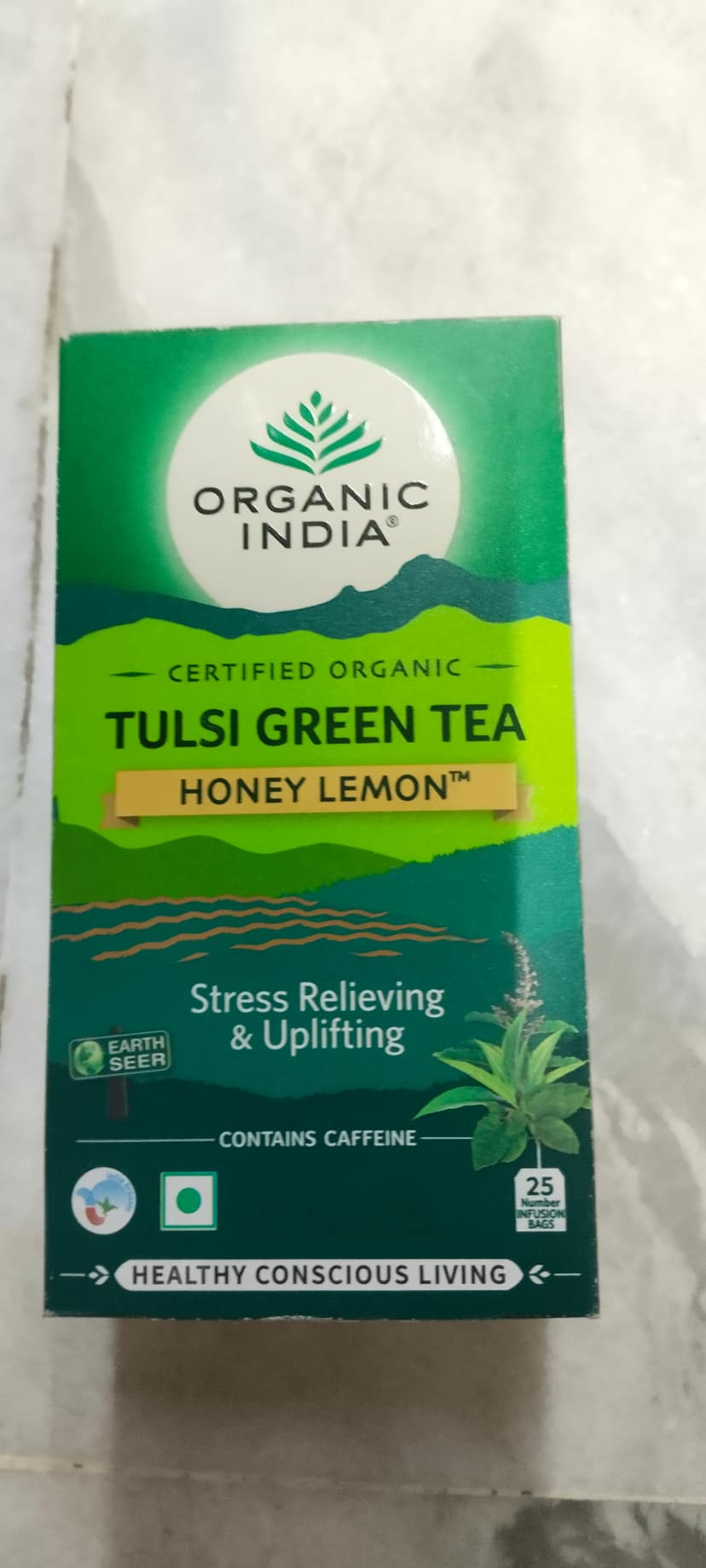 Organic tulsi green tea honey lemon 25 pc