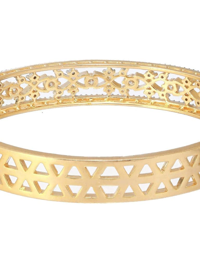 Gold Plated White Zircon Statement Bangle Bracelet view 6