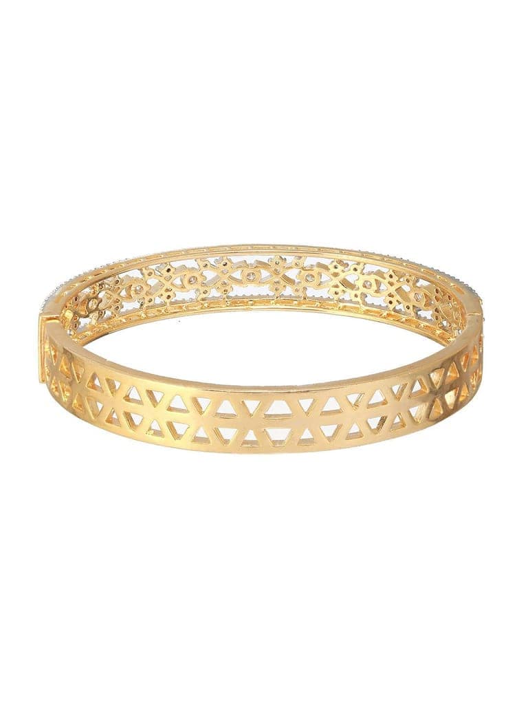 Gold Plated White Zircon Statement Bangle Bracelet view 7