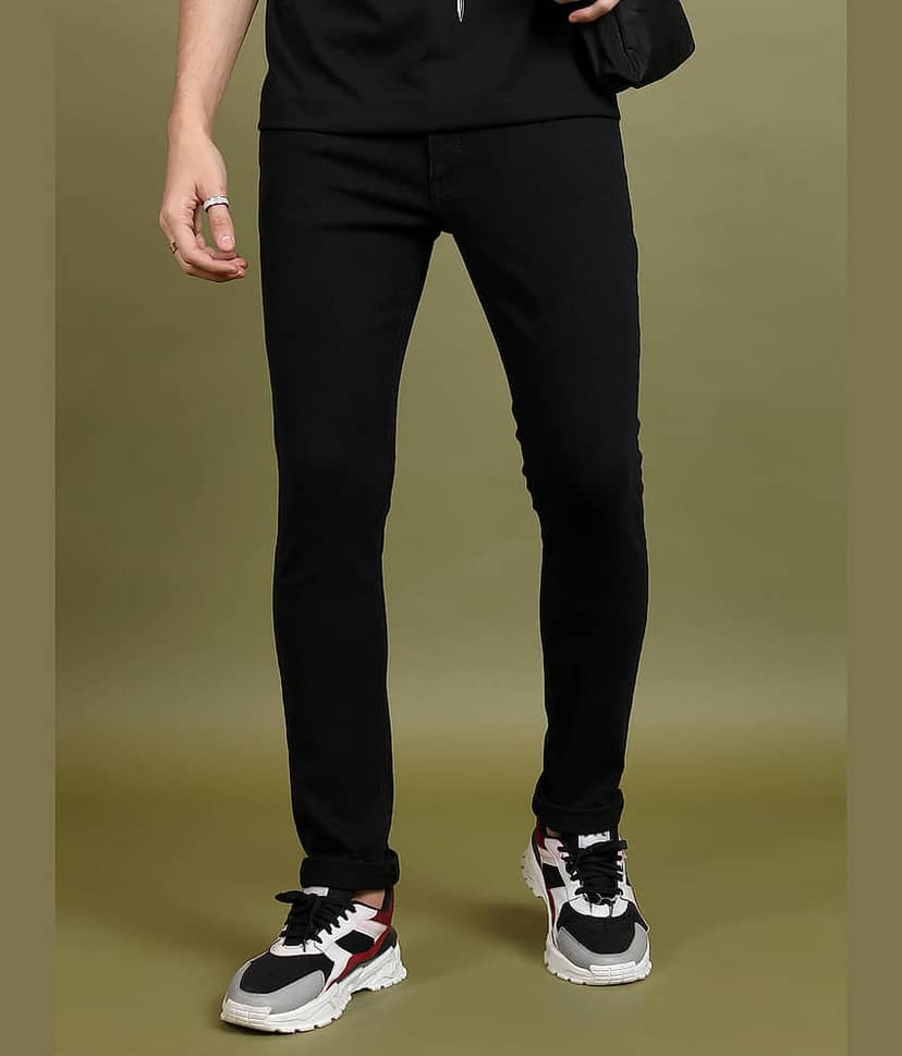 Highlander Slim Fit Solid Men's Jeans - Black ( Pack of 1 )