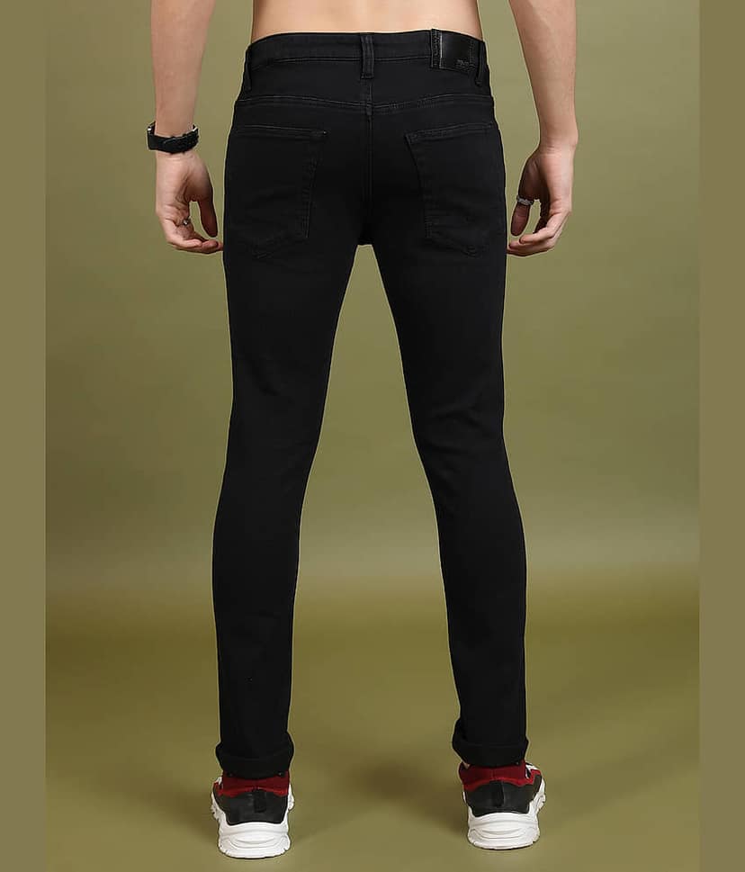 Highlander Slim Fit Solid Men's Jeans - Black ( Pack of 1 ) view 3