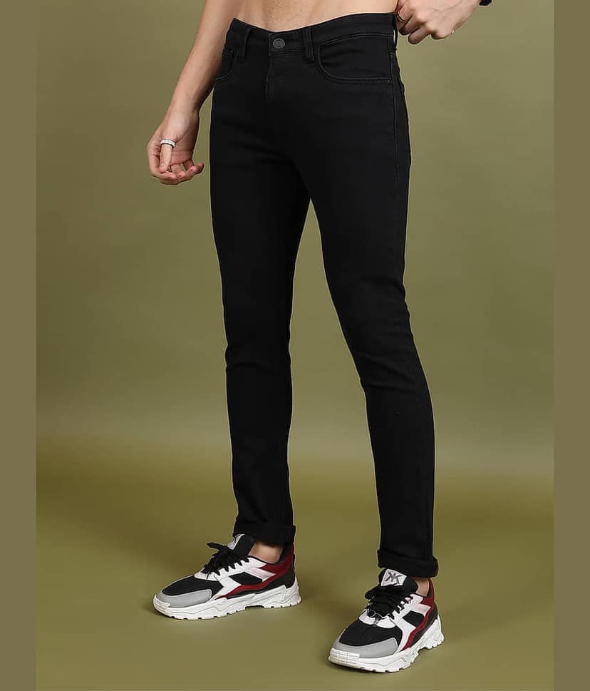 Highlander Slim Fit Solid Men's Jeans - Black ( Pack of 1 ) view 4