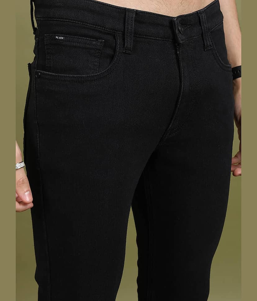 Highlander Slim Fit Solid Men's Jeans - Black ( Pack of 1 ) view 5