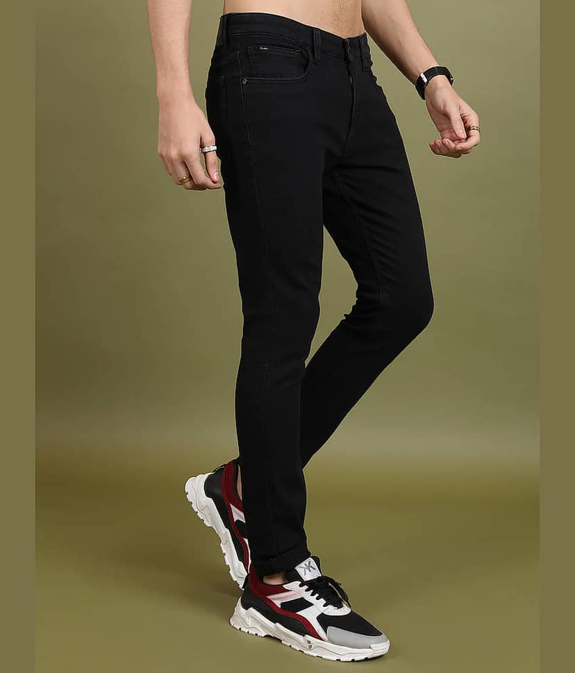 Highlander Slim Fit Solid Men's Jeans - Black ( Pack of 1 ) view 6
