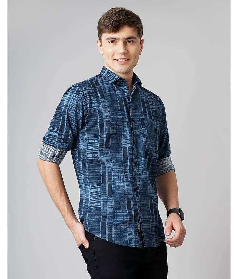 Paul Street - Navy Blue 100% Cotton Slim Fit Men's Casual Shirt ( Pack of 1 ) view 6