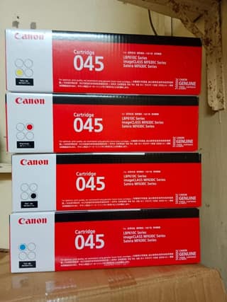 Canon 045 Genuine Toner Cartridge Set (CMYK) – Compatible with MF634Cdw, MF632Cdw & LBP612Cdw Color Laser Printers