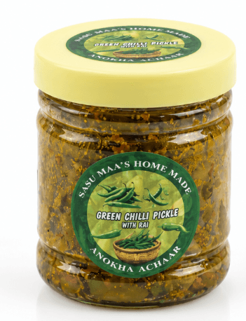 Homemade Green Chilli Pickle with Traditional Indian Spices