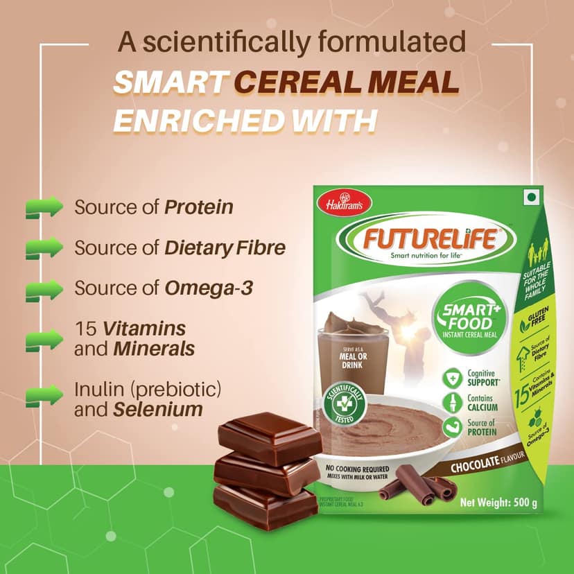 Futurelife Smart Foods Instant Cereal Meal Chocolate 500 Gms view 2