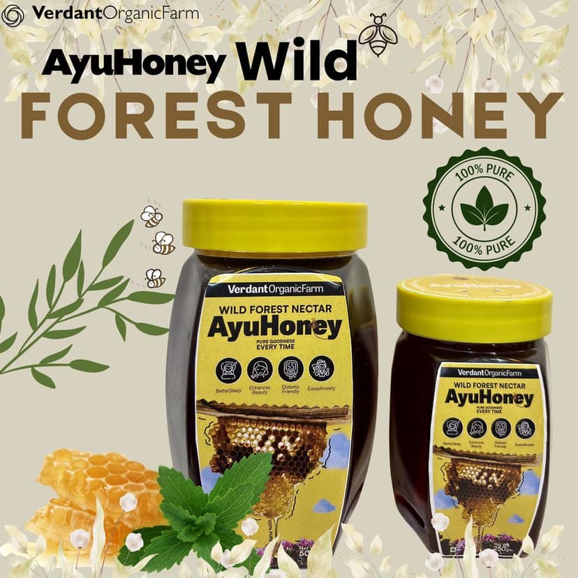 Ayu Honey' Wild Sahyadri Forest Natural Honey| Fresh clean processed & Original Honey| No Additives Or Preservatives| 100% Pure view 2