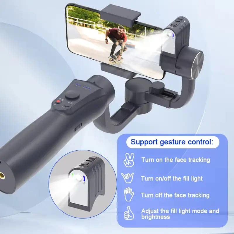 Gimbal AI Face Tracking 3-axis with fill lights view 3