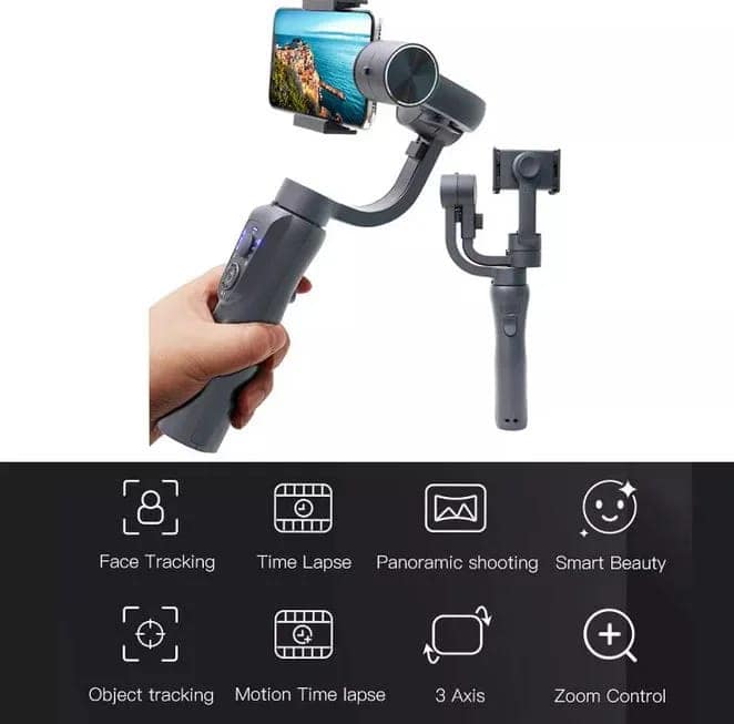 Gimbal AI Face Tracking 3-axis with fill lights view 5