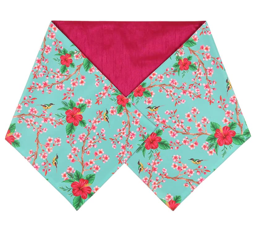 India Circus Perching Floral Paradise 94 X 14 Table And Bed Runner view 2