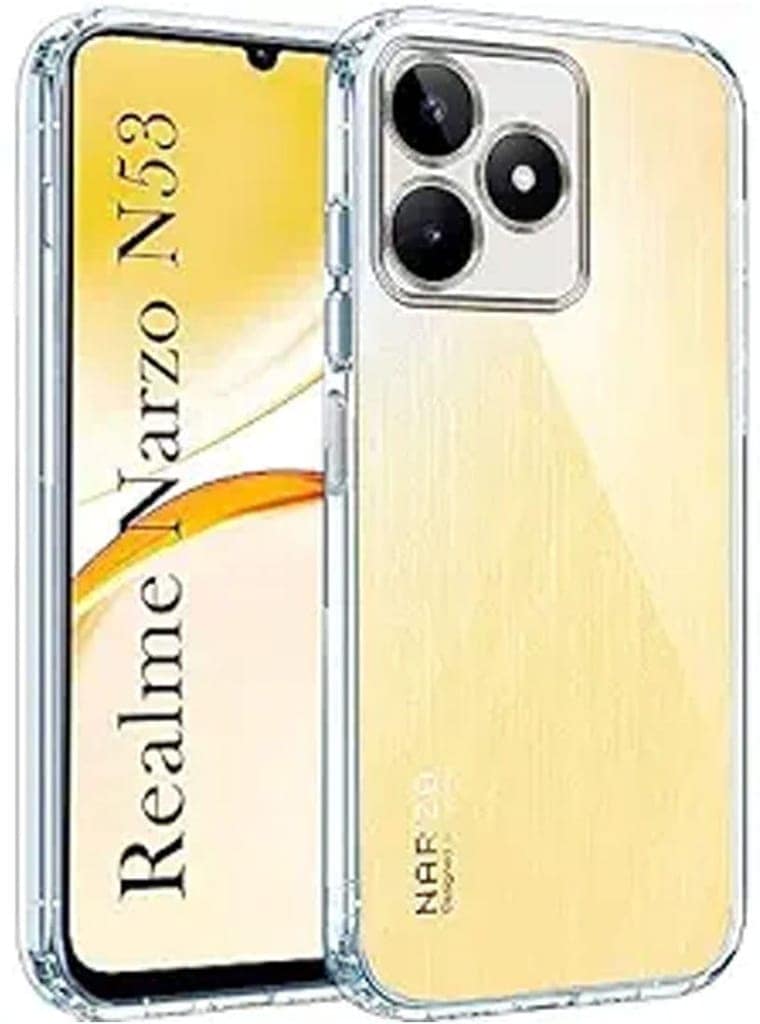 PLUGTECH TPU Ultra Hybrid Clear Camera Protection Back Cover Case for Realme Narzo N53,Realme C53,Realme C51 4G