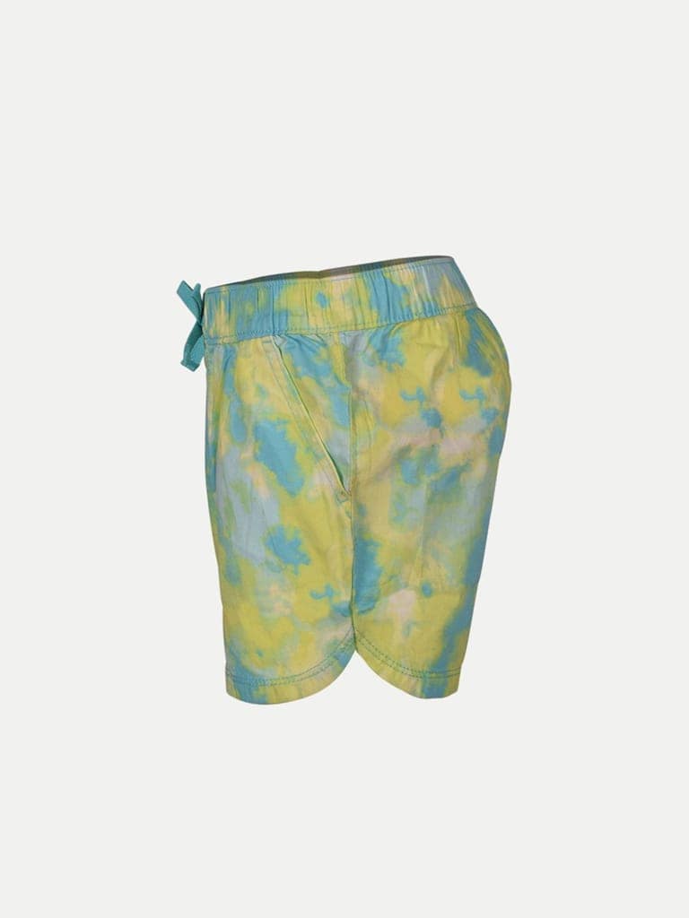 Girls Blue / Yellow Tie n Dye Shorts view 3