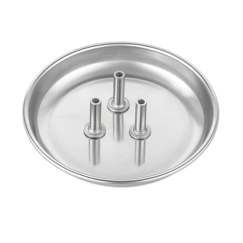 Stainless Steel Agarbatti Stand (Pack of 2) with Ash Catcher Plate � 3 Stick Incense Holder � Decorative Dhoop Stand for Home & Pooja � 3 Inch Diameter � Silver Color