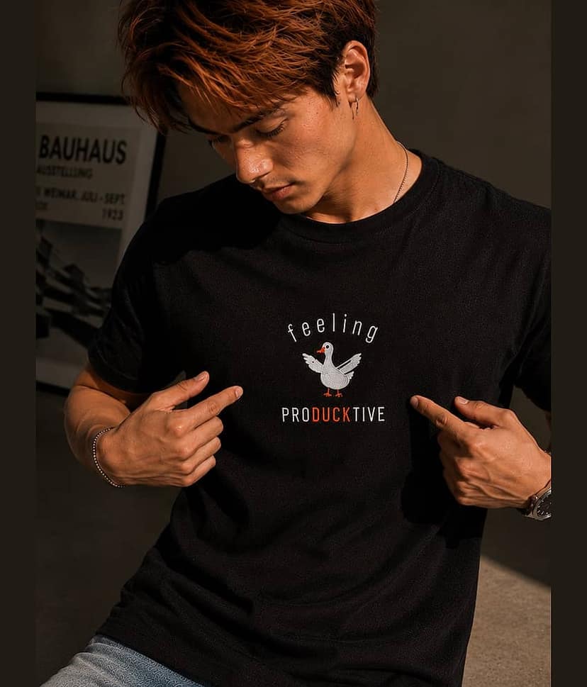 Bene Kleed Men Cotton Regular Fit Embroidered T-Shirt ( Black ) view 3