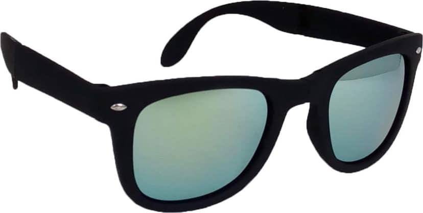 HRINKAR Unisex Rectangular Sunglasses Black & Grey Frame, Silver & Golden Lens (Medium) - Pack of 2 view 6