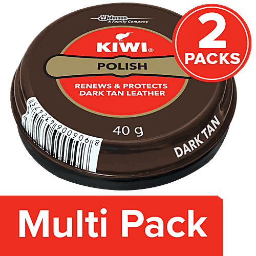 Kiwi Shoe Polish - Dark Tan Leather, 2 x 40 g Multipack