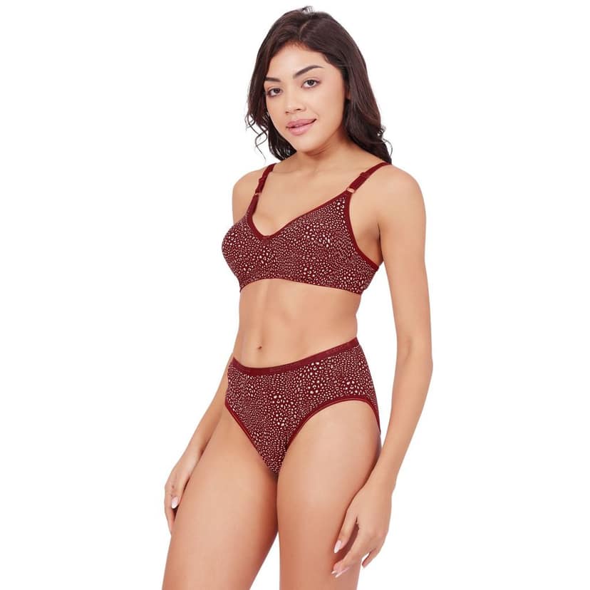 Bodycare Women's Assorted Prints Combed Cotton Bra & Panty Set 6450G view 2
