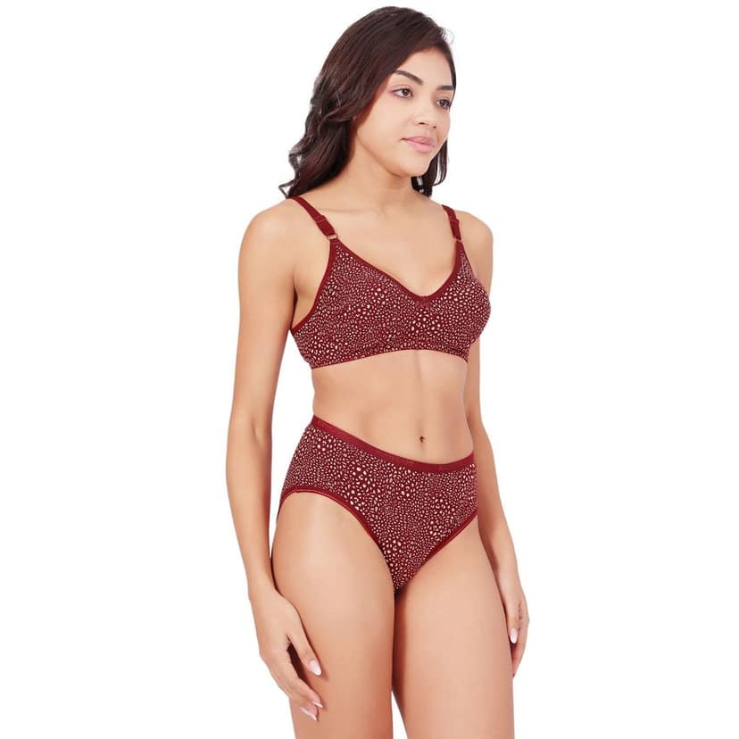 Bodycare Women's Assorted Prints Combed Cotton Bra & Panty Set 6450G view 4