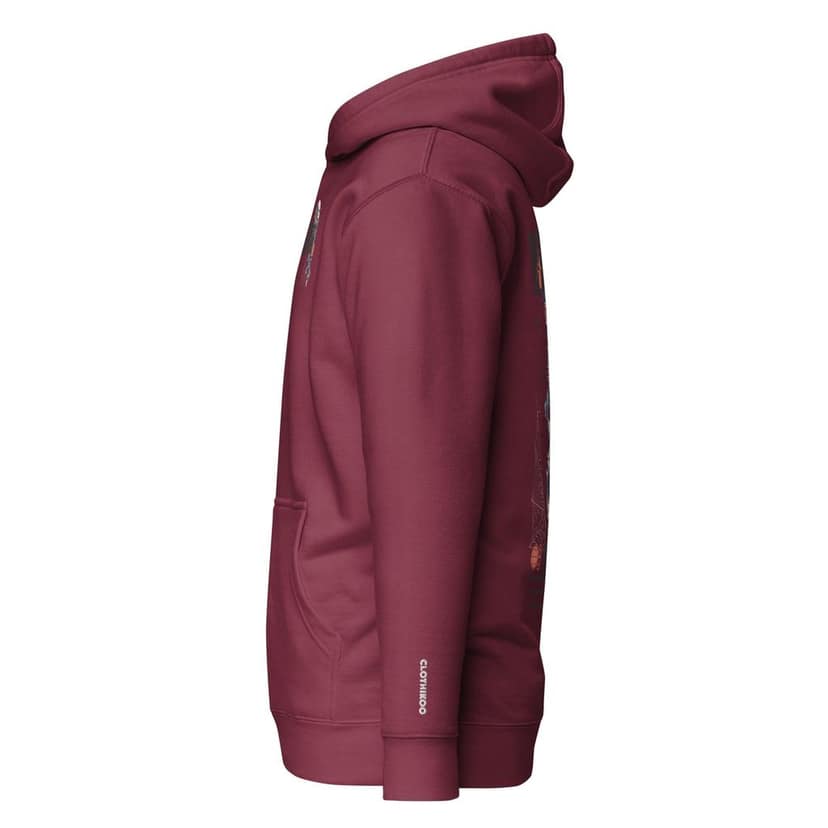 Clothikoo Premium Hoodie (Maroon Colour, Wolf Print) view 2