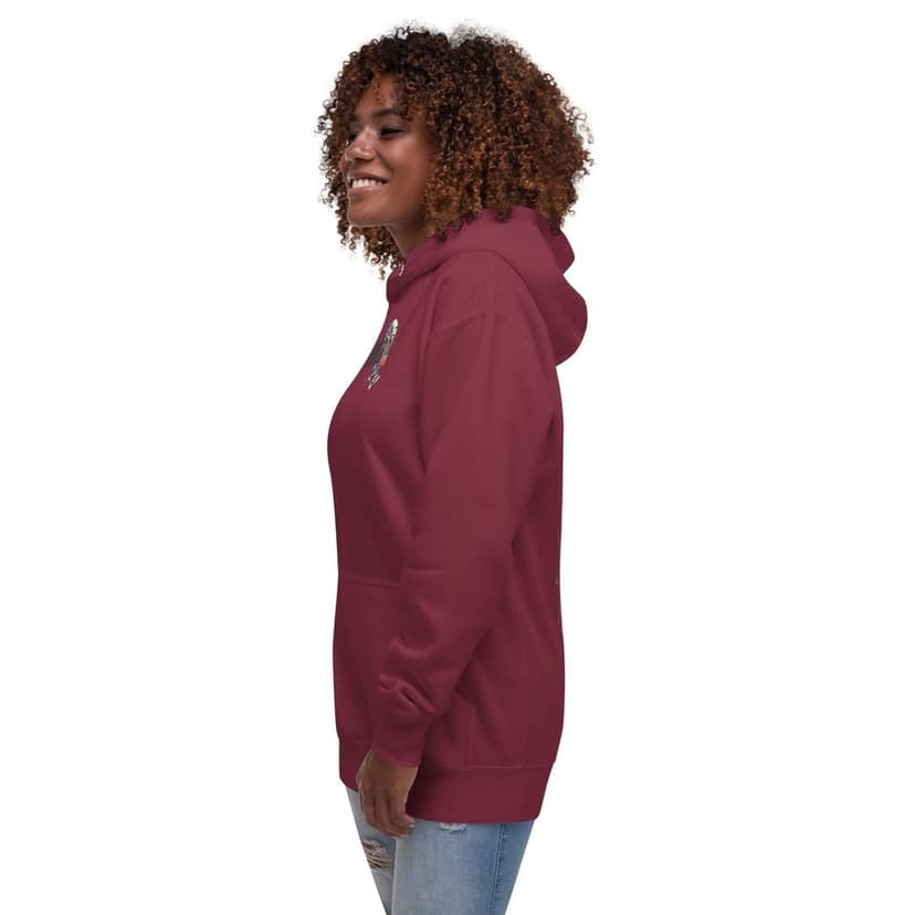 Clothikoo Premium Hoodie (Maroon Colour, Wolf Print) view 7