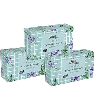 Mirah Belle - Organic Lavender Rosemary Anti - Blemish Soap 125gm (Pack of 3), Blackheads,Dark Spots & Scars- Handmade Soap 375gm