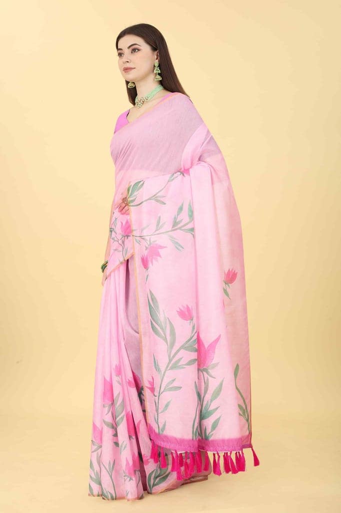 Women's Floral Digital Printed Saree view 2