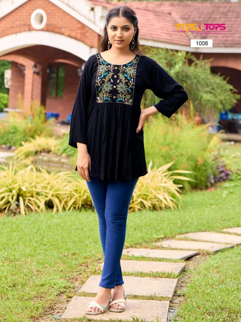 Rayon Wrinkle with Heavy Embroidery | 3/4th Sleeves