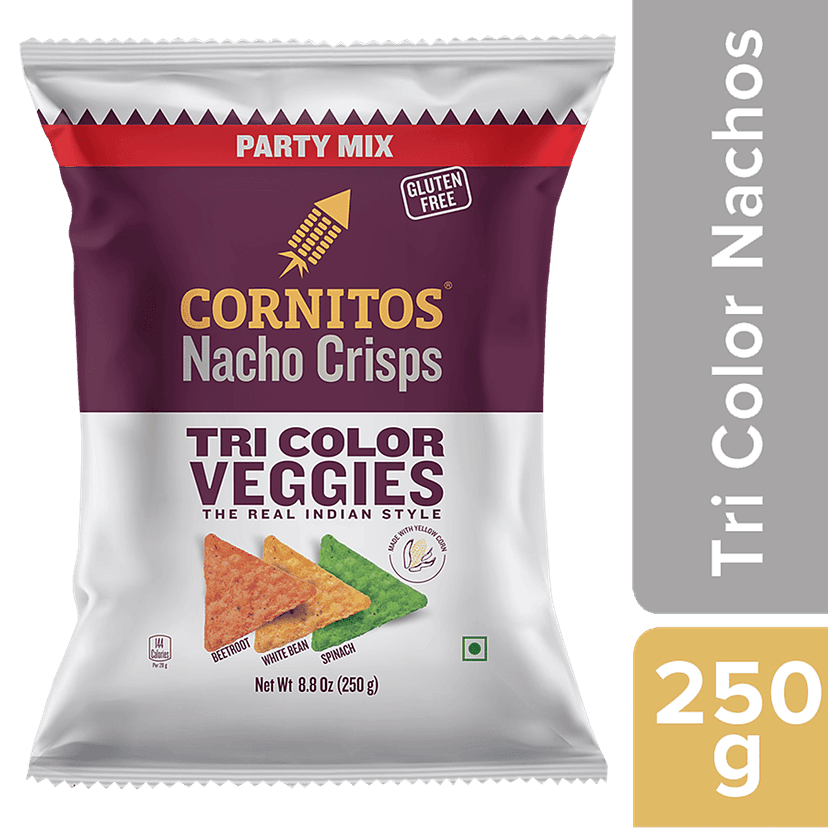 Cornitos Nachos - Tri Color Veggie, 250 G