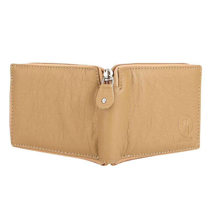 ZOSTER Beige Vegan Leather Wallet for Men & Women - Stylish and Sustainable Wallet view 4