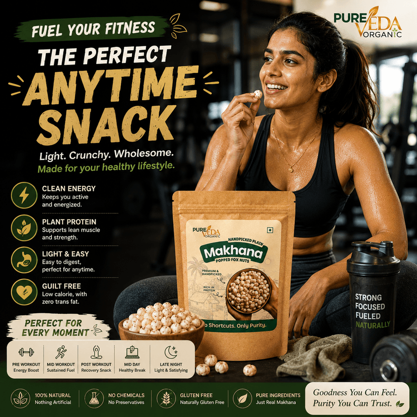 Pure Veda Organic Plain Makhana Pack of 4 (100g Each) view 4