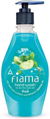 Fiama Fresh Hand Wash - Peppermint & Green Apple, 99.9% Germ Protection, 400 ml Bottle
