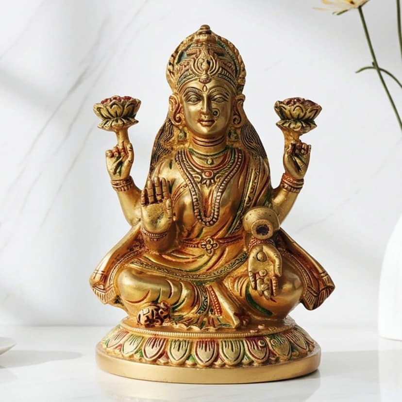 Brass Showpiece Laxmi Ji God Idol Statue (BSMAS1332 L)