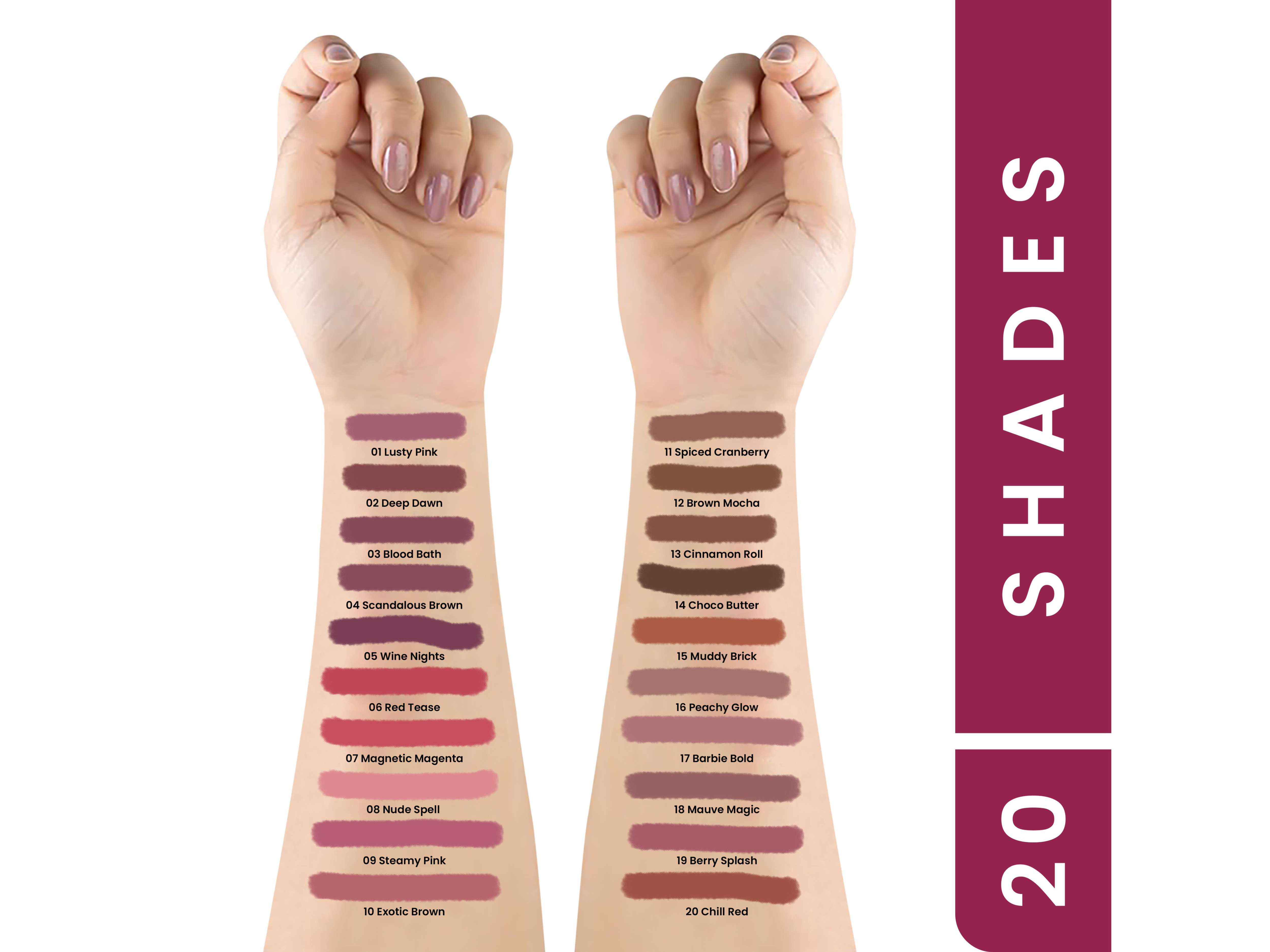 MARS Matte Lip Liner, One Swipe Smooth Application, Long Lasting Lip Pencil (1.4gm) - 03-BLOOD BATH view 4