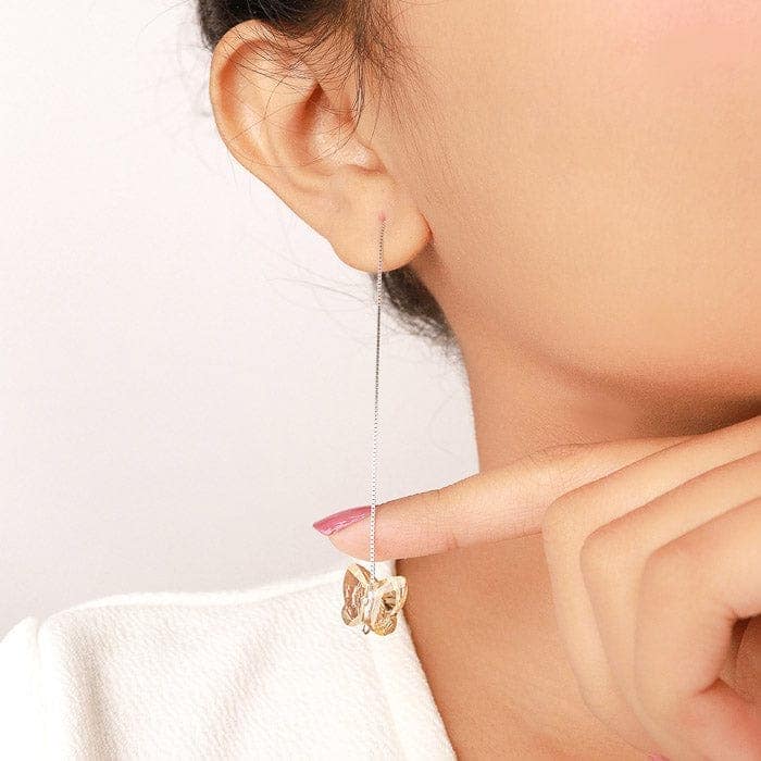 Silver Butterfly Slay Earrings view 2