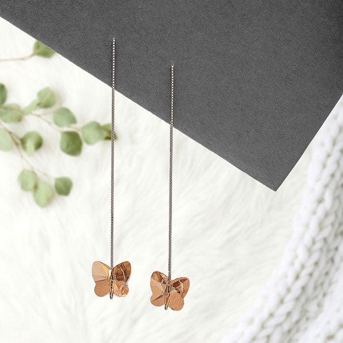Silver Butterfly Slay Earrings view 4