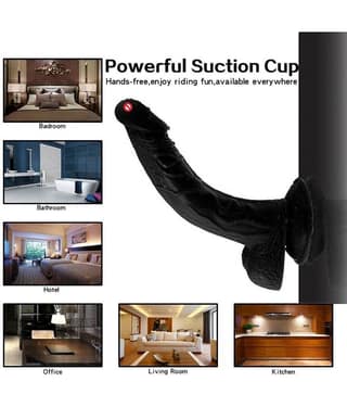 CRAZYNYT PRESENTS DILGOL BLACK 9" INCH LONG DILDO with suction cup for sexy female orgasm