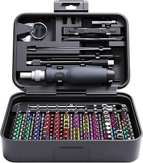 Mini Precision Screwdriver Set Color-coded Identification, 132 in 1 Micro Magnetic Repair Tool Kits with Storage Box, 108 Bits,Small Manual Screw Driver Toolkits for iPhone/Mac/iPad/Table Black