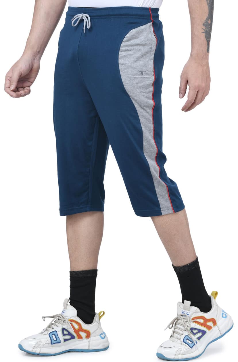 IBulls, Hosiery Cotton Regular Fit Three Quarters/Three Fourths/Three by Fourth /3/4 / Capri for Men- Casual/Sports Wear with Zip Lock Pockets