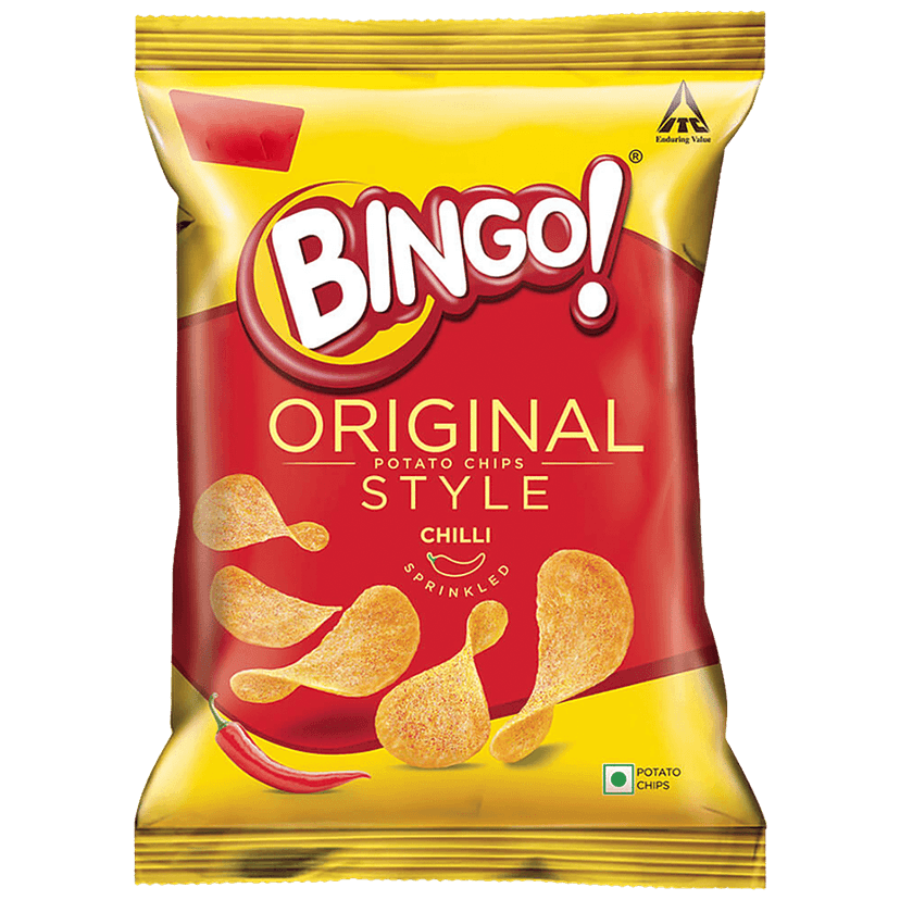 Bingo Flat Cut Spicy Potato Chips - Original Style Chilli Sprinkled, Pack For Snacks, 45 G view 2