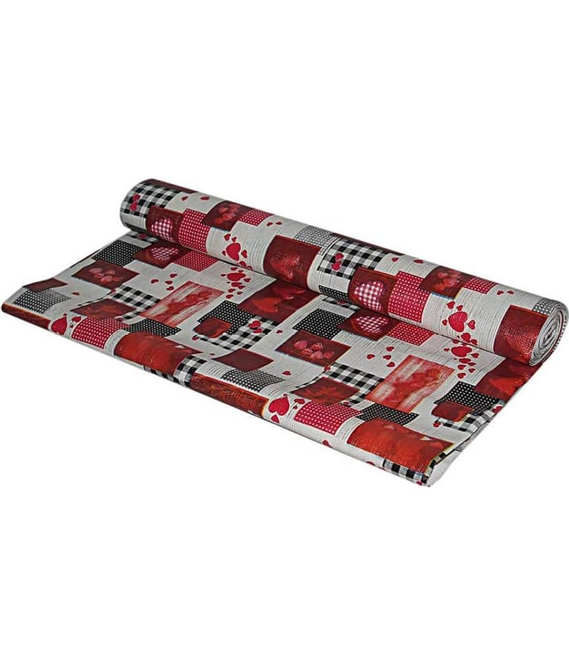 Single PVC Red Kitchen Shelf Cover Cover