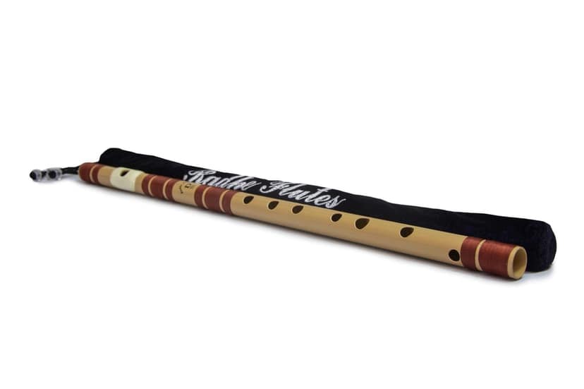 Radhe Flutes PVC Fiber D Natural Bansuri Middle Octave RIGHT Handed With VELVET COVER view 3
